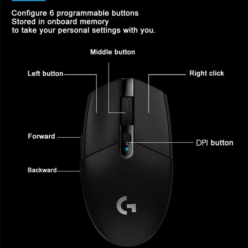 Logitech G304 Light Speed Wireless Mouse Game Mouse Lightweight and Portable Wireless mouse Light speed mouse PC Gamer Mouse