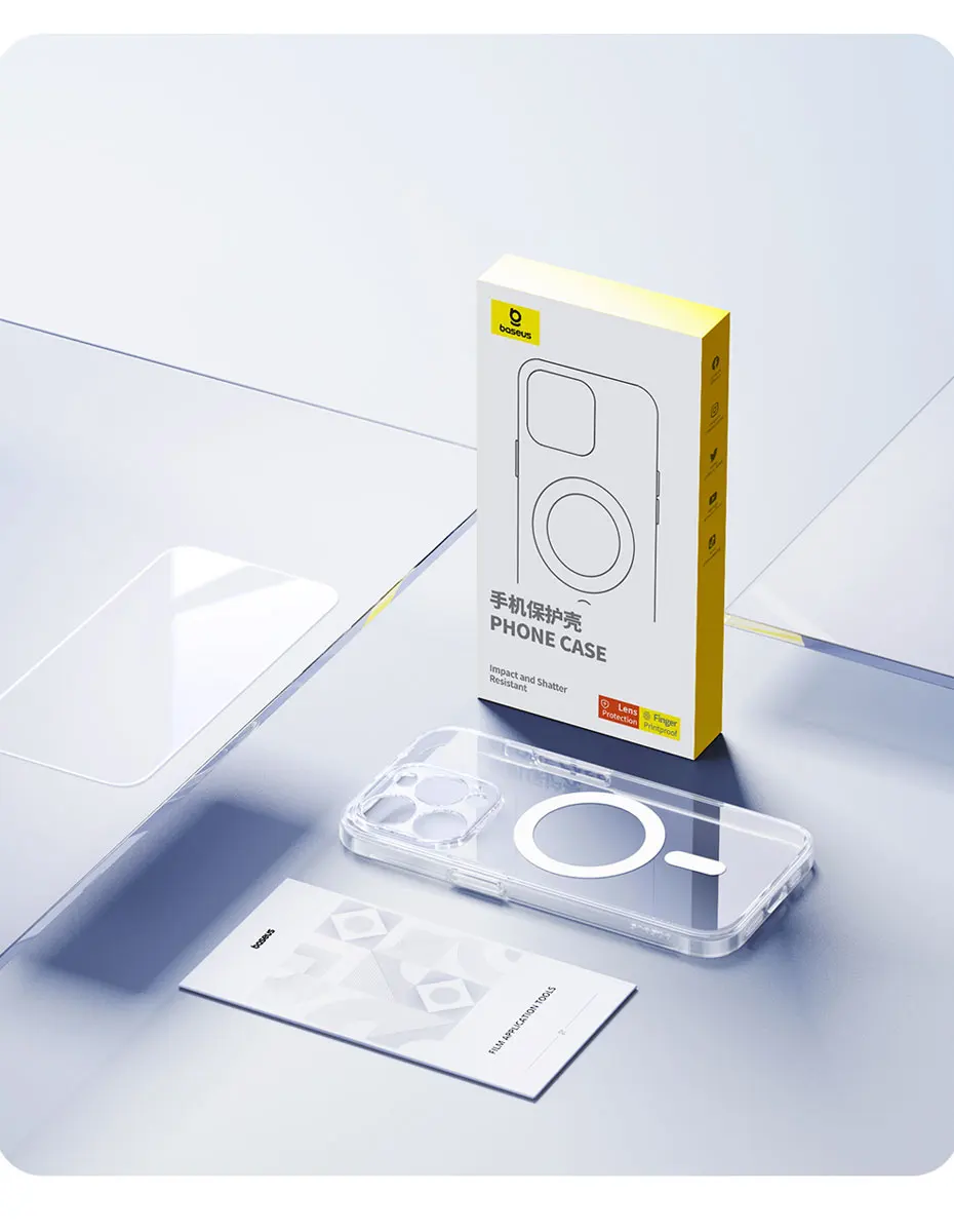 Baseus Magnetic Case for iPhone 15 14 13 12 11 Pro Max Wireless Charging Cover For iPhone 15 13 12 Pro Max PC Magnet Phone Case