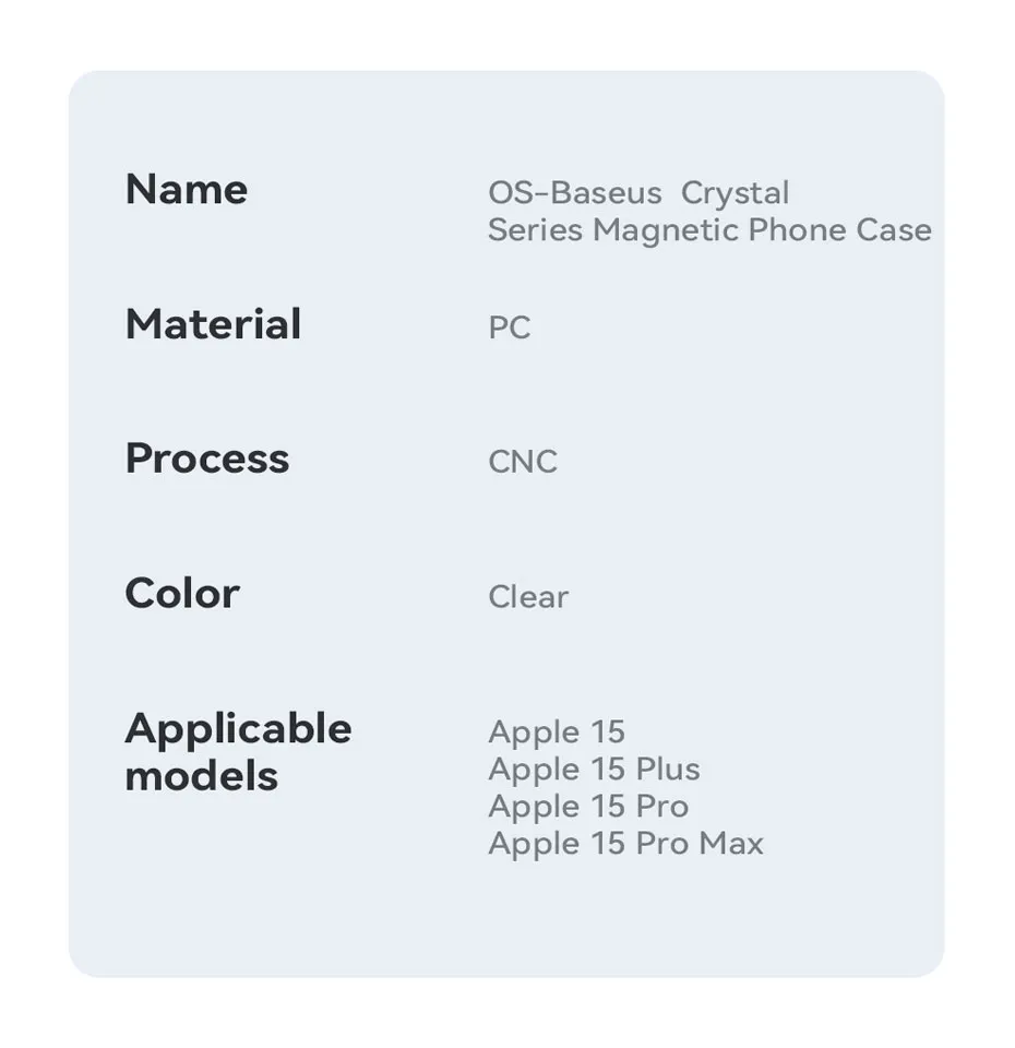 Baseus Magnetic Case for iPhone 15 14 13 12 11 Pro Max Wireless Charging Cover For iPhone 15 13 12 Pro Max PC Magnet Phone Case