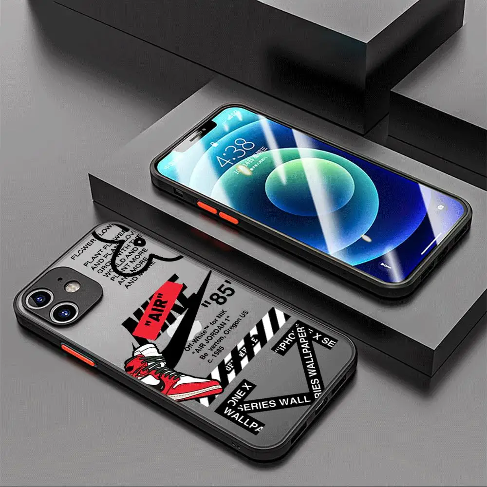 Sports Brand INS Phone Case for Apple iPhone 15 Pro Max 13 14 Plus 12 Mini 11 Pro XR 8 SE 7 6S XS MAX Matte Shockproof Cover