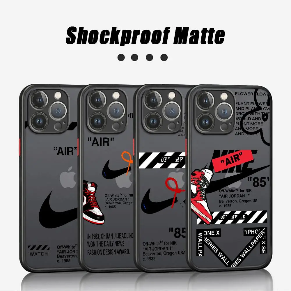 Sports Brand INS Phone Case for Apple iPhone 15 Pro Max 13 14 Plus 12 Mini 11 Pro XR 8 SE 7 6S XS MAX Matte Shockproof Cover