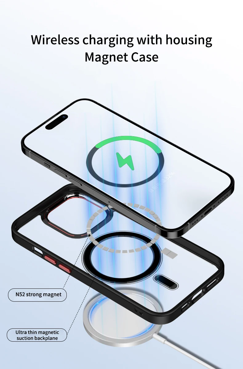 Luxury Clear HD Phone Case For iPhone 14 13 12 11 15 Pro Max Funda Magnetic Magsafe Wireless Charging Shockproof Cellphone Cover Luxury Clear HD Phone Case For iPhone 14 13 12 11 15 Pro Max Funda Magnetic Magsafe Wireless Charging Shockproof Cellphone Cover