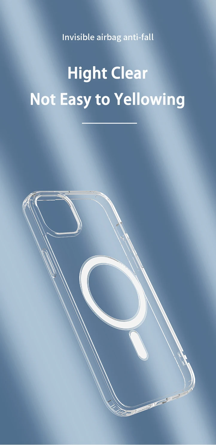 Ultra Clear Magnetic Case for iPhone 14 13 12 11 15 Pro Max Mini XS XR 7 8 Plus SE iPhone Transparent Magnetic Macsafe Cover