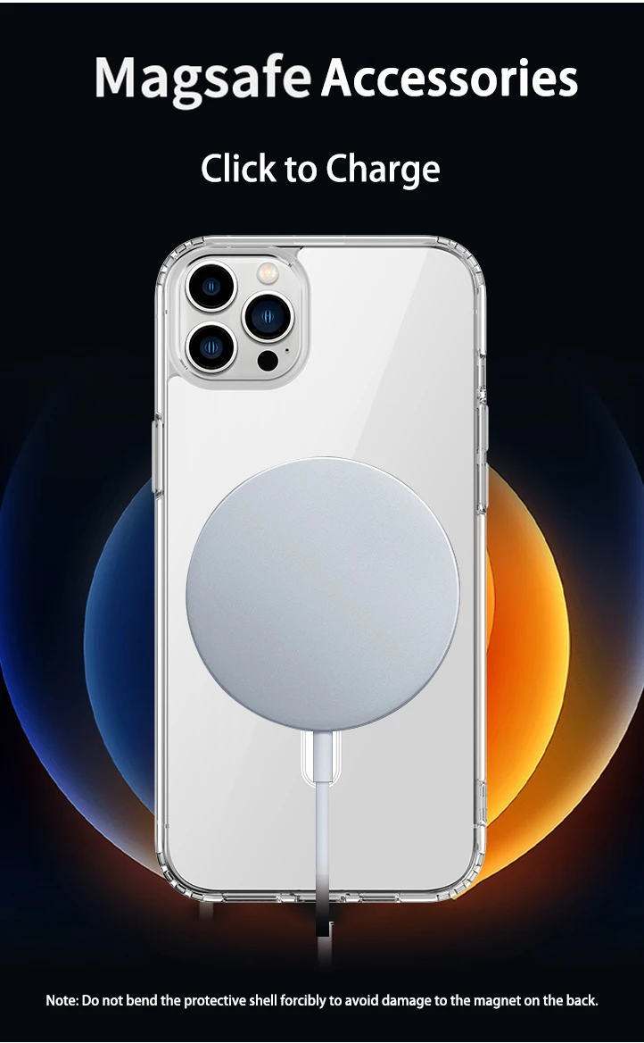 Ultra Clear Magnetic Case for iPhone 14 13 12 11 15 Pro Max Mini XS XR 7 8 Plus SE iPhone Transparent Magnetic Macsafe Cover