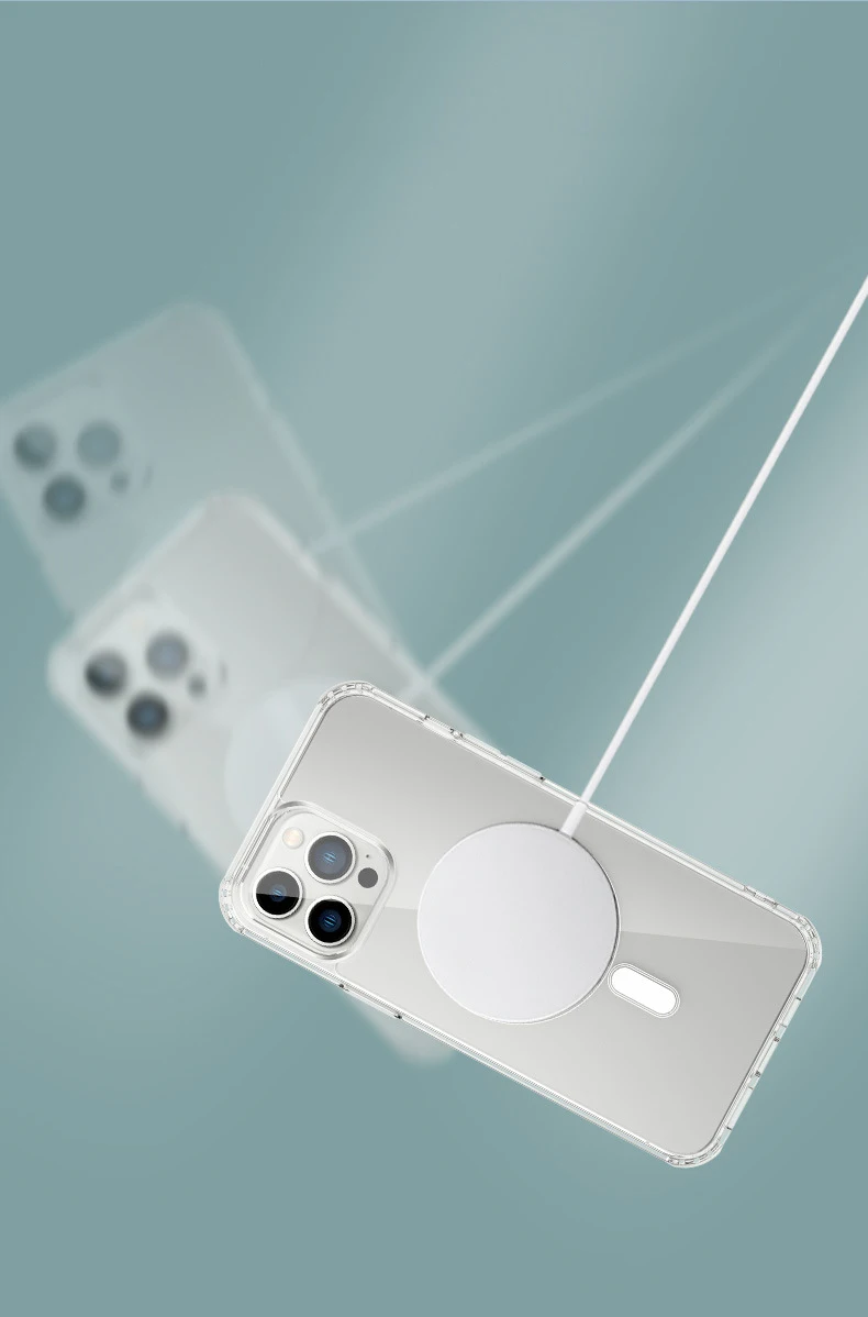 Ultra Clear Magnetic Case for iPhone 14 13 12 11 15 Pro Max Mini XS XR 7 8 Plus SE iPhone Transparent Magnetic Macsafe Cover