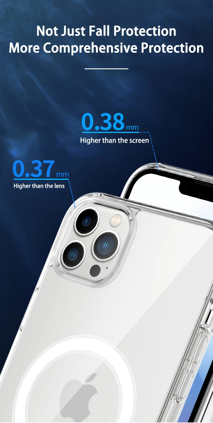 Ultra Clear Magnetic Case for iPhone 14 13 12 11 15 Pro Max Mini XS XR 7 8 Plus SE iPhone Transparent Magnetic Macsafe Cover