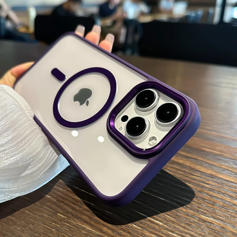 Luxury For Magsafe Wireless Charging Magnetic Case for iPhone 15 14 Plus 13 12 11 Pro Max Shockproof Bumper Clear Armor Cover