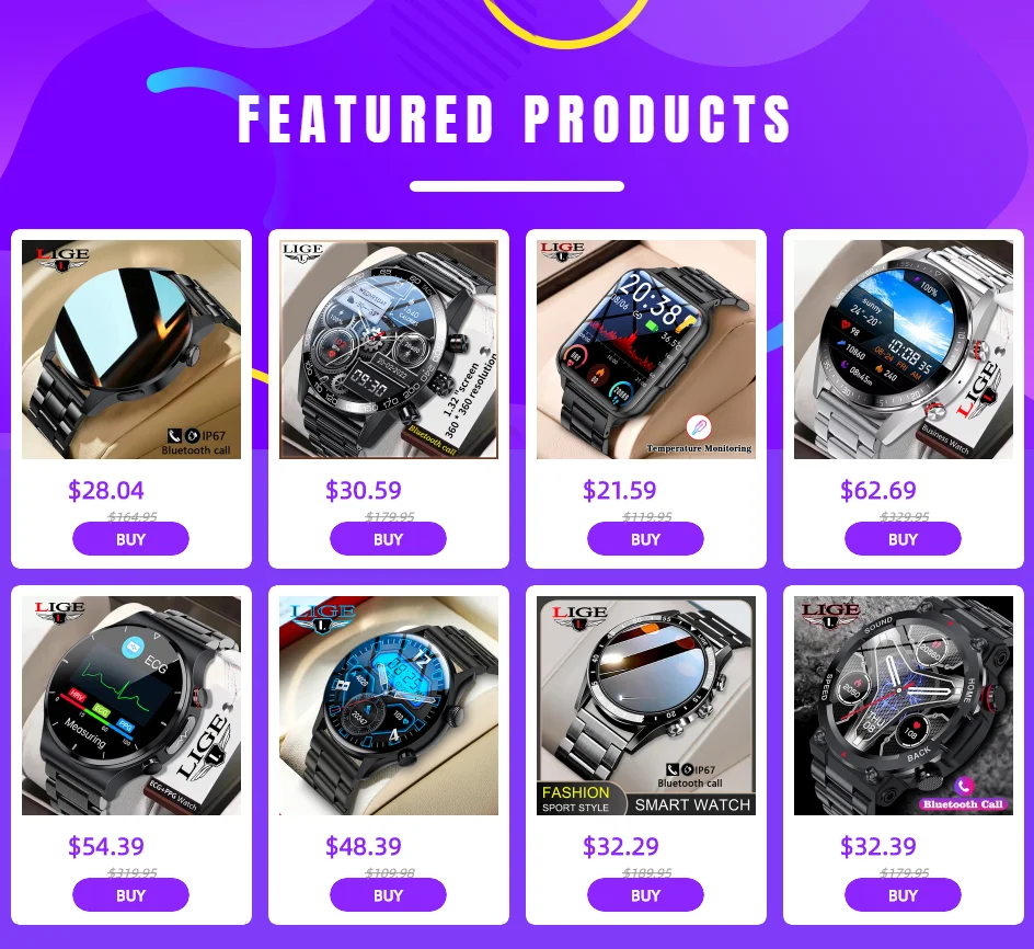 LIGE New Bluetooth Call Smart Watch Men Full Touch Sport Fitness Watches Waterproof Heart Rate Steel Band Smartwatch Android iOS