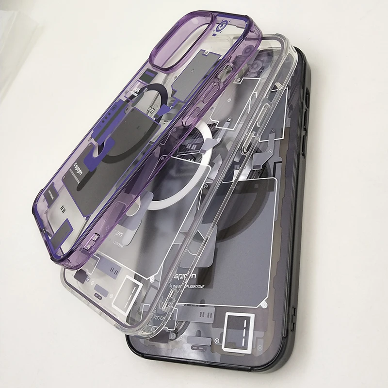 Original Spigen Technology Phone Case For iPhone 15 14 13 12 Pro Max 14 15 Plus Magnetic Wireless Charging High Quality Bumpers