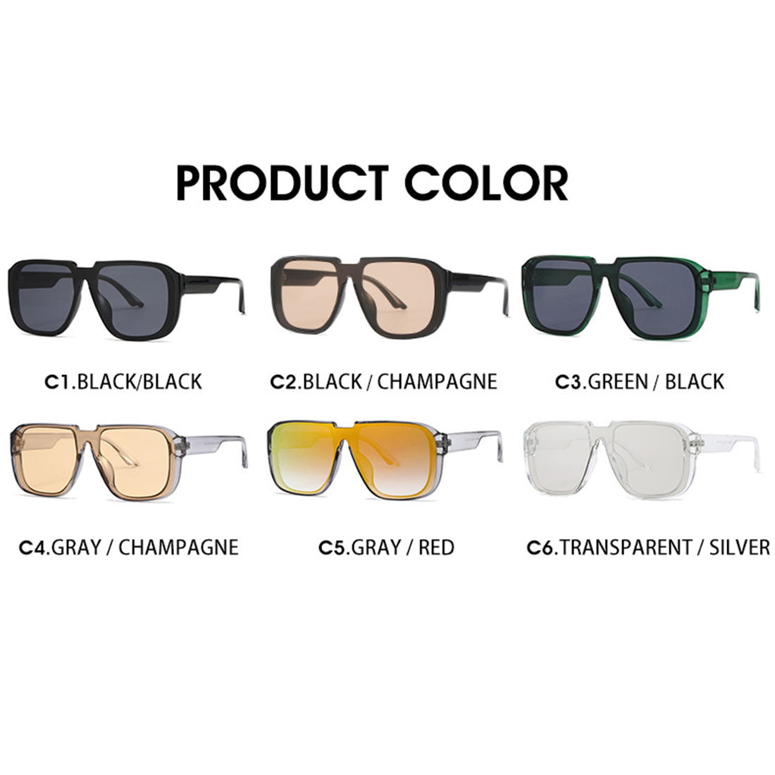 2023 Fashion Retro Square One Piece Sunglasses UV400 Women Men Vintage Summer Mirror Goggles Flat Top Sun Shades Glasses 2023 Fashion Retro Square One Piece Sunglasses UV400 Women Men Vintage Summer Mirror Goggles Flat Top Sun Shades Glasses