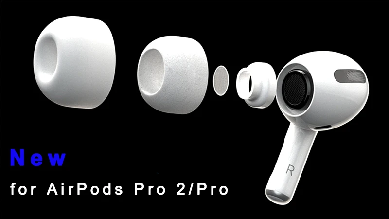For Apple AirPods Pro 2 Ear Tips Memory Foam Tips Anti Slip Earbuds Ear Cushion Replacement Earphone Ear pads Small Medium Large