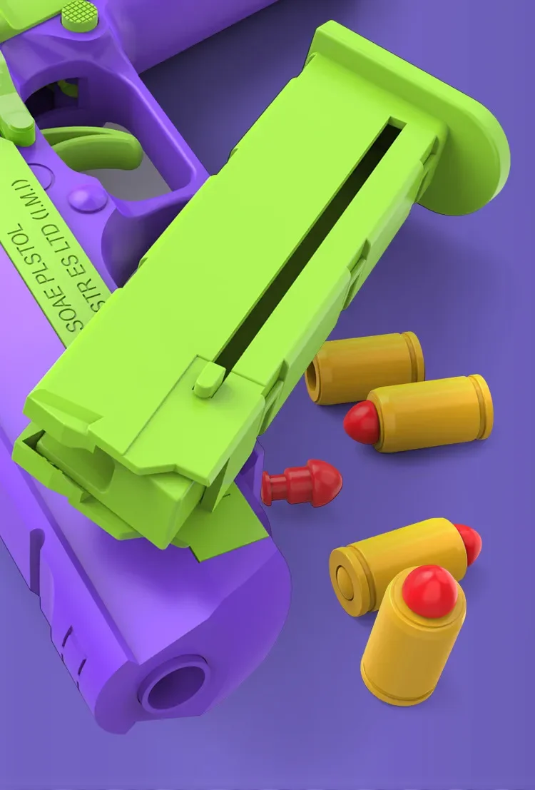 Radish Gun Decompression toys Desert Eagle 2011 Pistol 1911 Continuous Throwing Shell Empty Hanging Revolver Launcher Toy Gun