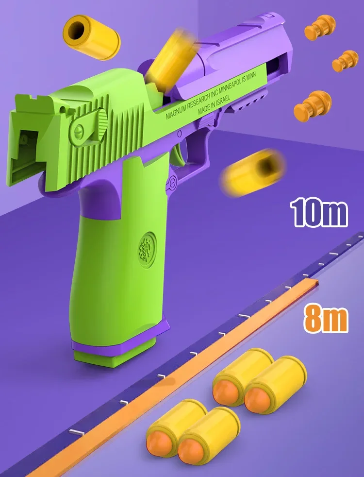 Radish Gun Decompression toys Desert Eagle 2011 Pistol 1911 Continuous Throwing Shell Empty Hanging Revolver Launcher Toy Gun