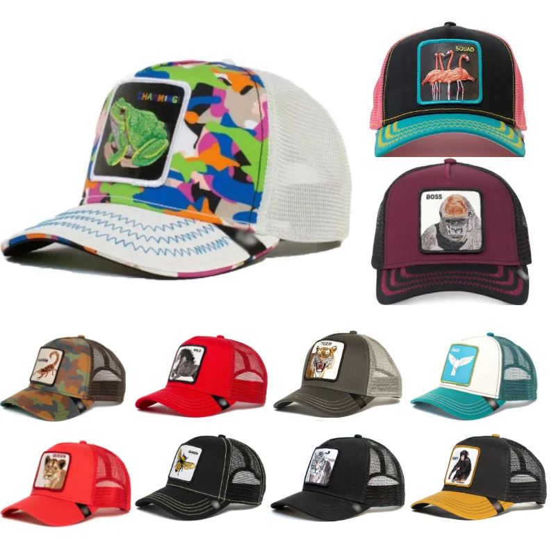 New Animal Embroidery Men's Caps Frog Trucker's Baseball Caps Tiger Women's Cap Outdoor Breathable Sunscreen Hats Dropshipping New Animal Embroidery Men's Caps Frog Trucker's Baseball Caps Tiger Women's Cap Outdoor Breathable Sunscreen Hats Dropshipping