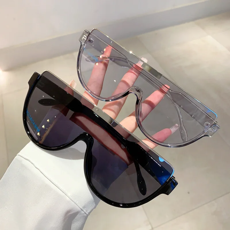 Luxury Brand Designer Half Frame Oversized Sunglasses Women for Men Vintage Fashion Sun Glasses Trendy Punk One Piece Shades