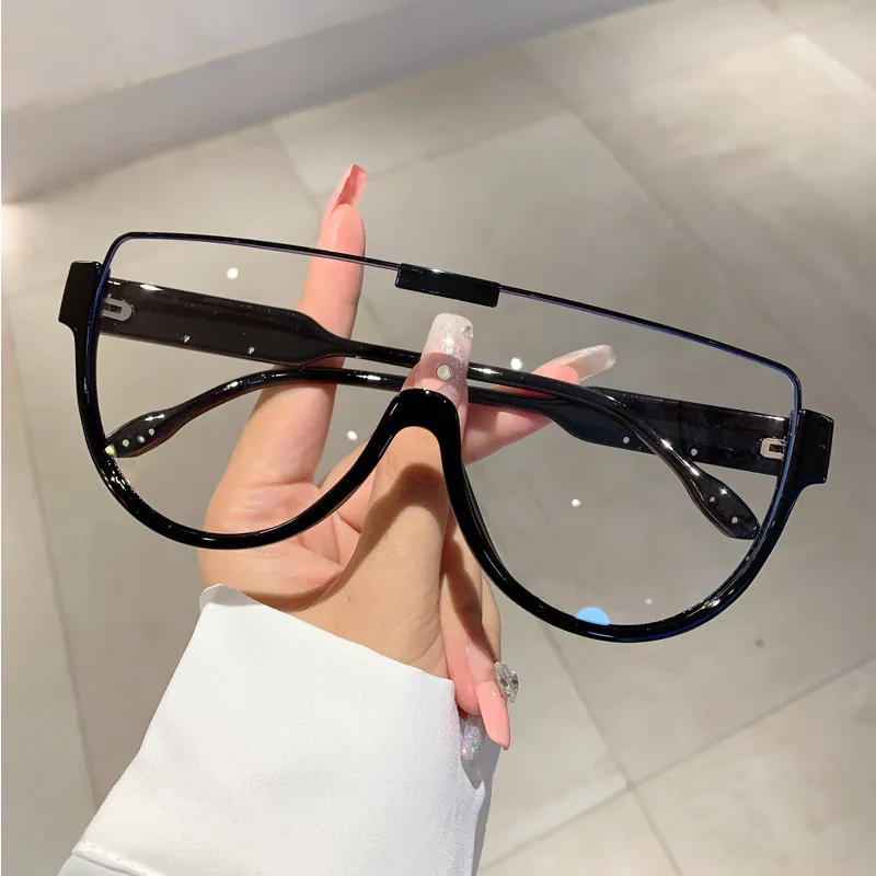 Luxury Brand Designer Half Frame Oversized Sunglasses Women for Men Vintage Fashion Sun Glasses Trendy Punk One Piece Shades